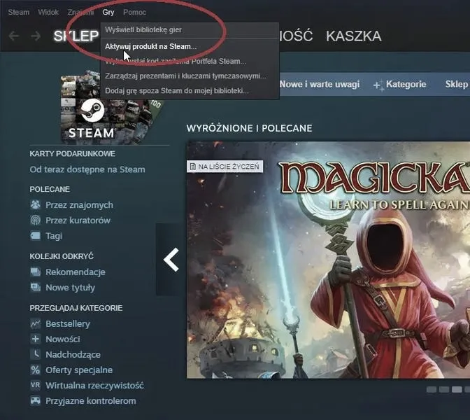 Gdzie wpisać kod do gry na Steam — krok po kroku
