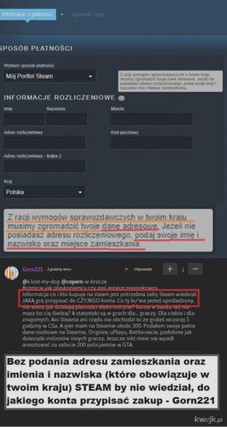 Adres rozliczeniowy na Steam