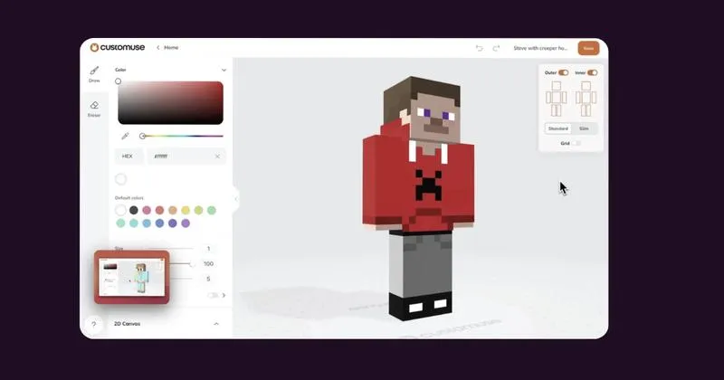Eksportowanie skórek Minecraft
