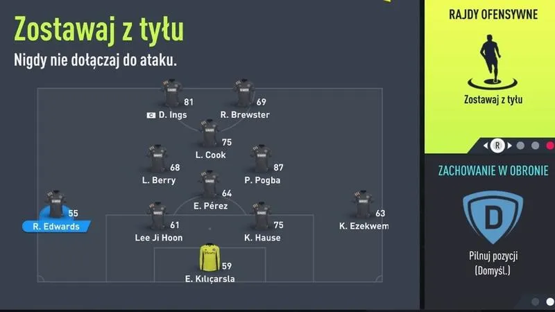 Ustawienie pomocników w FIFA 22